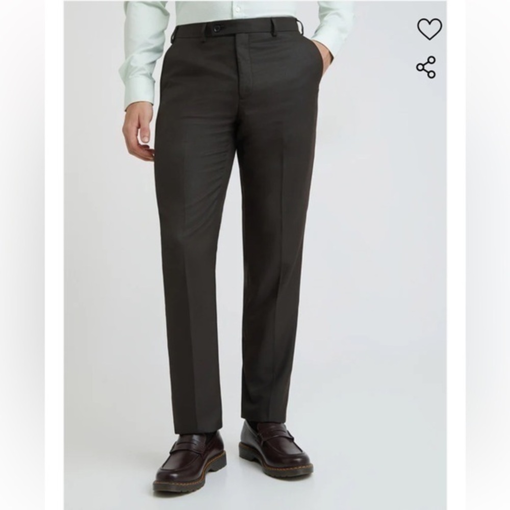 Park Avenue Smart Fit Wool Rich Fine Pin Stripe Men’s Dress Pants Trousers Black